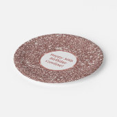 Faux Roos Gold Glitter Textielkijken & aangepaste  Papieren Bordje (Gekanteld)