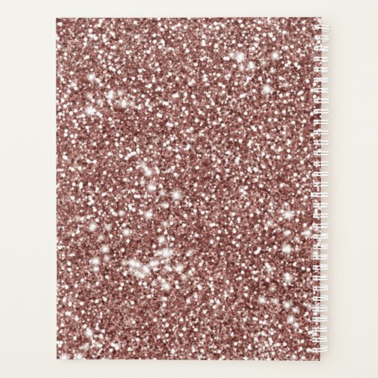 Faux Roos Gold Glitter Textielkijken & aangepaste  Planner (Achterkant)