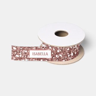 Faux Roos Gold Glitter Textielkijken & aangepaste  Satijnen Lint
