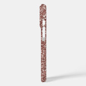 Faux Roos Gold Glitter Textiellook & Custom Name Case-Mate iPhone Case (Achterkant / Links)