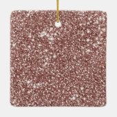 Faux Roos Gold Glitter Textiellook & Custom Name Keramisch Ornament (Achterkant)