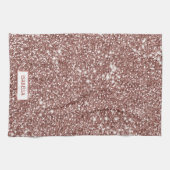 Faux Roos Gold Glitter Textiellook & Custom Name Theedoek (Horizontaal)