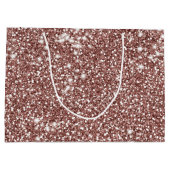 Faux Roos Gold Glitter Texture Kijk-achtig design Groot Cadeauzakje (Achterkant)