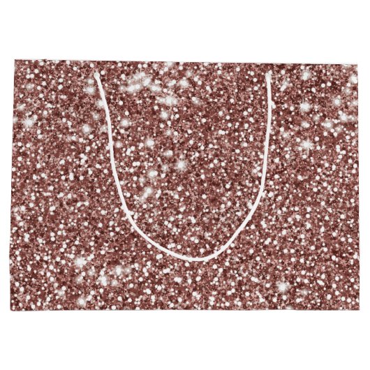 Faux Roos Gold Glitter Texture Kijk-achtig design Groot Cadeauzakje (Achterkant)