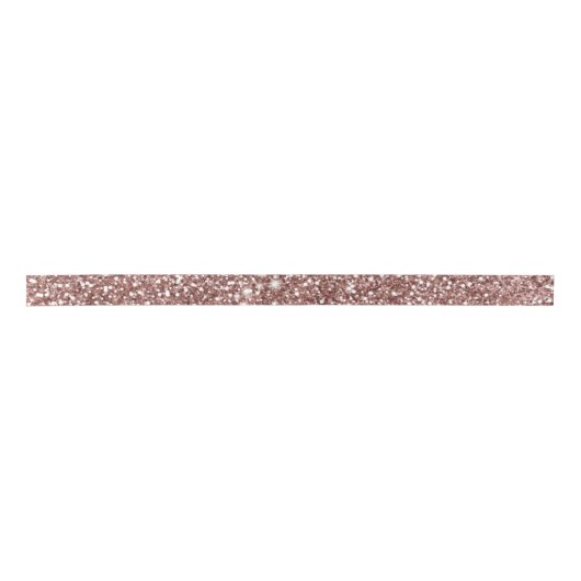 Faux Roos Gold Glitter Texture Kijk-achtig design Satijnen Lint (Voorkant)