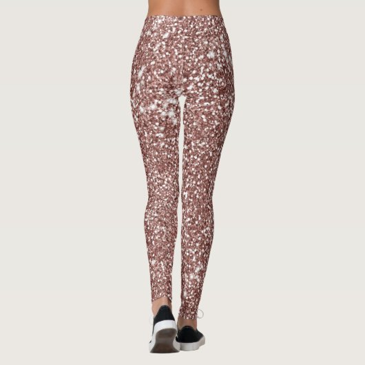 Faux Roos Gold Glitter Texture Kijk uit Leggings (Achterkant)