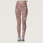 Faux Roos Gold Glitter Texture Kijk uit Leggings (Voorkant)