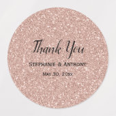 Faux Roos Gold Glitter Weddenschap Hartelijk dank Labels (Design 2)