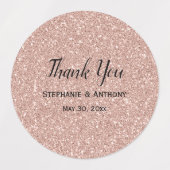 Faux Roos Gold Glitter Weddenschap Hartelijk dank Labels (Design 1)