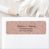 Faux Roos Gold Glitter Wedding Etiket (Insitu)
