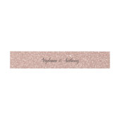 Faux Roos Gold Glitter Wedding Uitnodigingen Wikkel (Vlak)