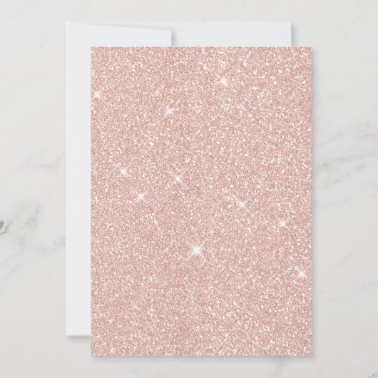 Faux Roos Gold Glitters Blush Floral Wedding Kaart (Achterkant)