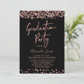 FAUX ROOS GOLD Graduation Party Invitation Kaart (Staand voorkant)