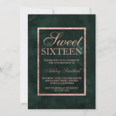 Faux roos Gold green waterverf Sweet 16 Kaart (Voorkant)