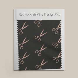 Faux Roos Gold Hair Salon Schaar Patroon Stof