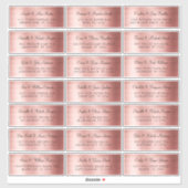 Faux Roos Gold Individual Wedding Adresetiketten Sticker (Vel)