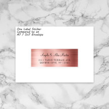 Faux Roos Gold Individual Wedding Adresetiketten
