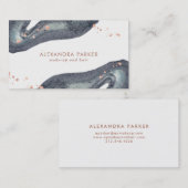 Faux Roos Gold Kijk en grijze Waterverf Geode Visitekaartje (Voorkant / Achterkant)