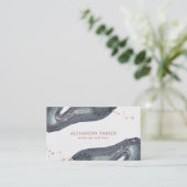 Faux Roos Gold Kijk en grijze Waterverf Geode Visitekaartje (Staand voorkant)