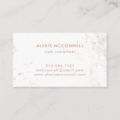 Faux Roos Gold Kijk naar witte marmer | Cirkel Visitekaartje (Achterkant)