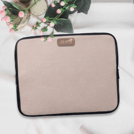 Faux Roos Gold Leather Blush Pink Laptop Hoesje Sleeve