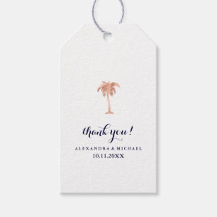 Faux Roos Gold Look Palmboom Bruiloft Cadeaulabel