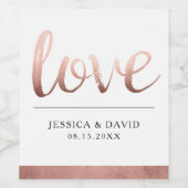 Faux Roos Gold Love Wijn Etiket (Enkel label)