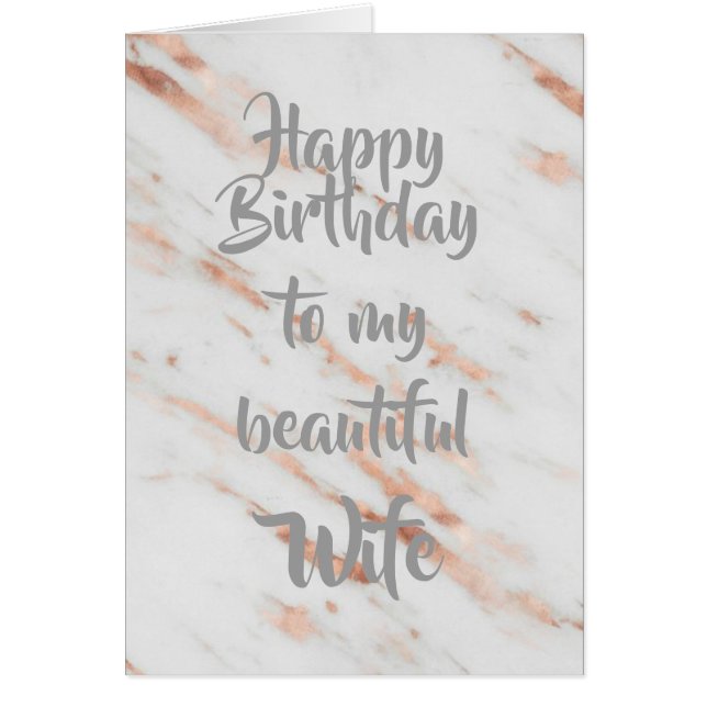 Faux Roos Gold Marble. Echtgenote's verjaardag. (Voorkant)