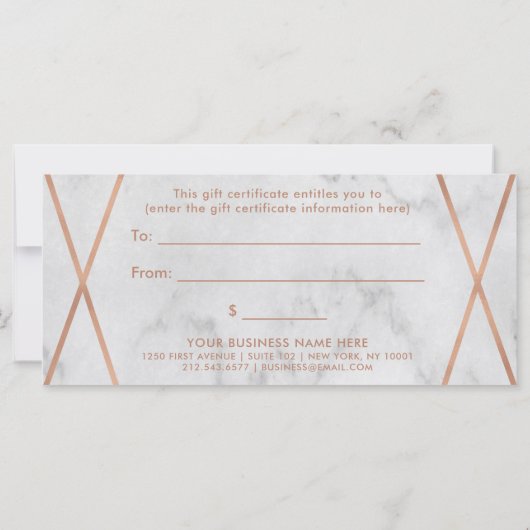 Faux Roos Gold Marble Geometric | Cadeaubon (Achterkant)