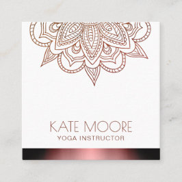 Faux Roos Gold Metallic Edged Mandala Vierkante Visitekaartje