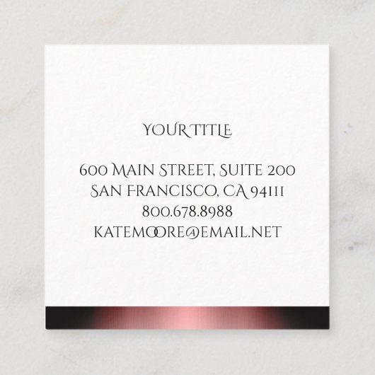 Faux Roos Gold Metallic Edged Mandala Vierkante Visitekaartje (Achterkant)