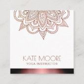 Faux Roos Gold Metallic Edged Mandala Vierkante Visitekaartje (Voorkant)