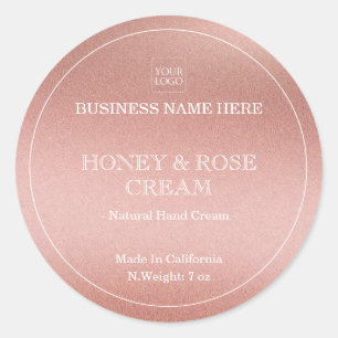 Faux Roos Gold Minimal Business Logo Productlabel Ronde Sticker