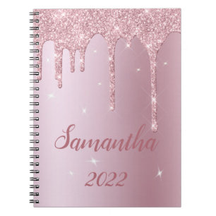 Faux Roos Gold Monogram Spiral Foto Notitieboek
