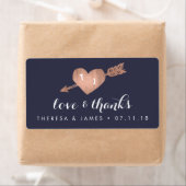 Faux Roos Gold & Navy Wedding Favor Labels (Insitu)