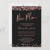 FAUX ROOS GOLD Nieuw Plan Baby shower Aankondiging (Voorkant)