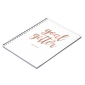 Faux Roos Gold op White | Goal Getter Notitieboek (Linkerzijde)