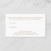 Faux Roos Gold op White Modern Script Aanbevelingskaartje (Achterkant)