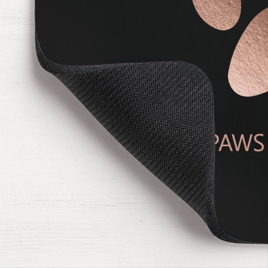 Faux Roos Gold Paw Print Muismat (Hoek)