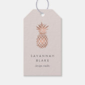 Faux Roos Gold Pineappel Cadeaulabel (Voorkant)