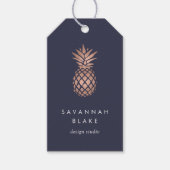 Faux Roos Gold Pineappel Cadeaulabel (Voorkant)