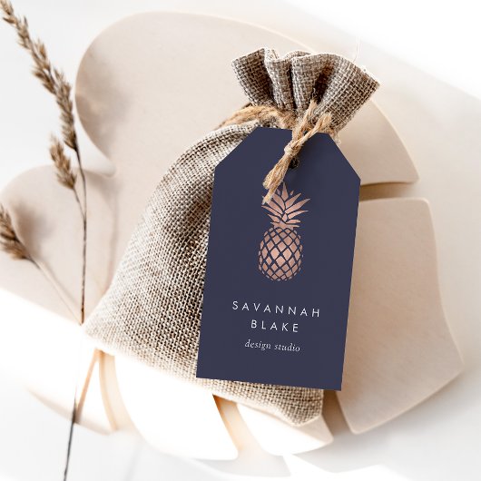 Faux Roos Gold Pineappel Cadeaulabel