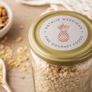 Faux Roos Gold Pineappel Ronde Sticker