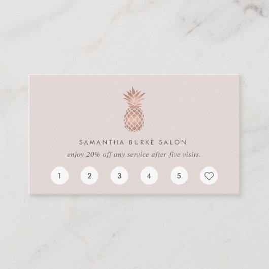 Faux Roos Gold Pineapple Loyalty-Kaarten Klantenkaartje (Voorkant)