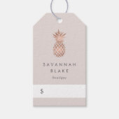 Faux Roos Gold Pineapple Price Labels Cadeaulabel (Voorkant)
