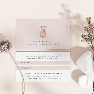 Faux Roos Gold Pineapple Referral Kaart