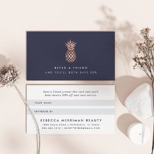 Faux Roos Gold Pineapple Referral Kaart