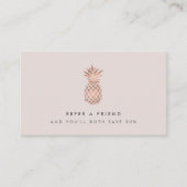 Faux Roos Gold Pineapple Referral Kaart (Voorkant)