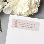 Faux Roos Gold Pineapple Return Address Etiket