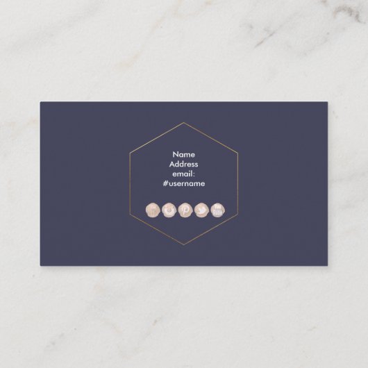 FAUX ROOS GOLD PINEAPPLE Visitekaartje (Achterkant)